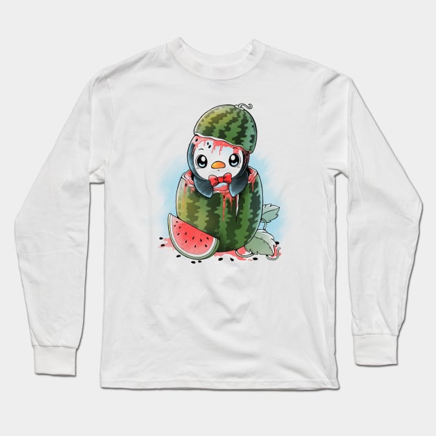 Melon Penguin Long Sleeve T-Shirt by Vallina84